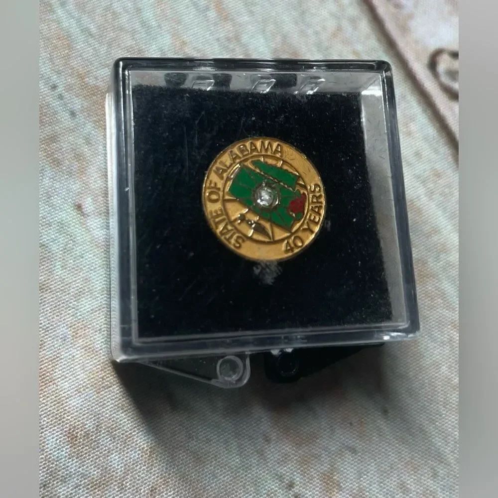 Vintage State of Alabama 40 Years Tie Tack Lapel Pin